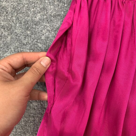 Maeve Tulip Satin Skirt Women 2 Anthropologie Pink Front Split Button Front Wrap - Picture 11 of 16